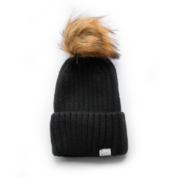 Classic Cashmere Ribbed Silk Lined Hat– Swurly Co display picture 3