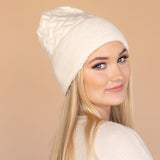 Cashmere Sublime Silk Lined Cuffed Unisex Hat