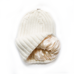 Custom Luxury Cashmere Ribbed Silk Lined Hat