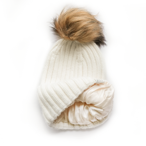 Custom Luxury Cashmere Ribbed Silk Lined Hat
