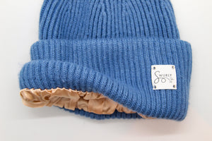 Vintage Silk Lined Cashmere Striped Ski Beanie- Unisex