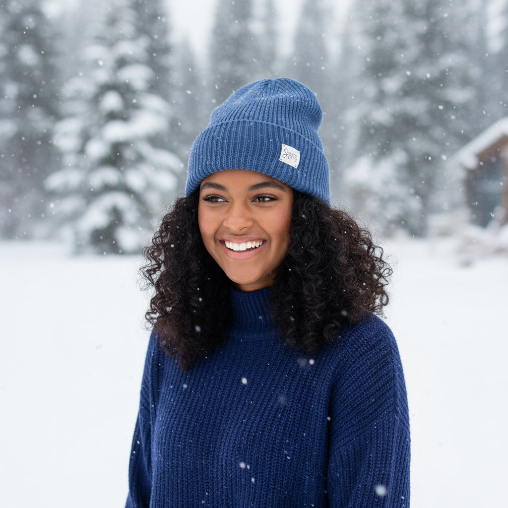 Vintage Silk Lined Cashmere Striped Ski Beanie- Unisex