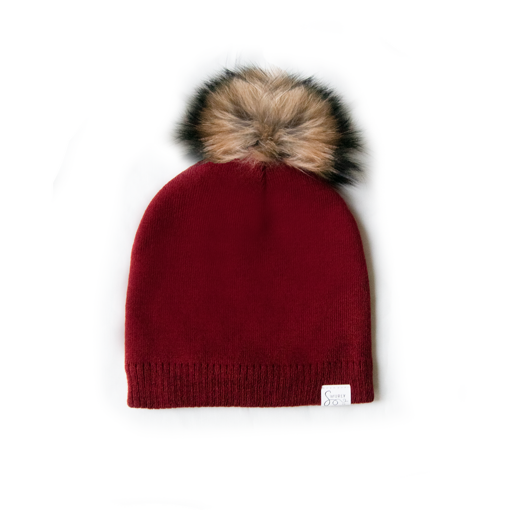 Silk Lined Wool Winter Hat with Removable Pom Pom– Swurly Co
