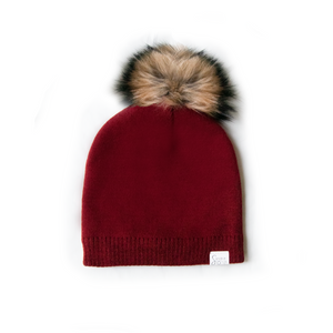 Silk Lined Knit Beanies with Removable Pom Pom