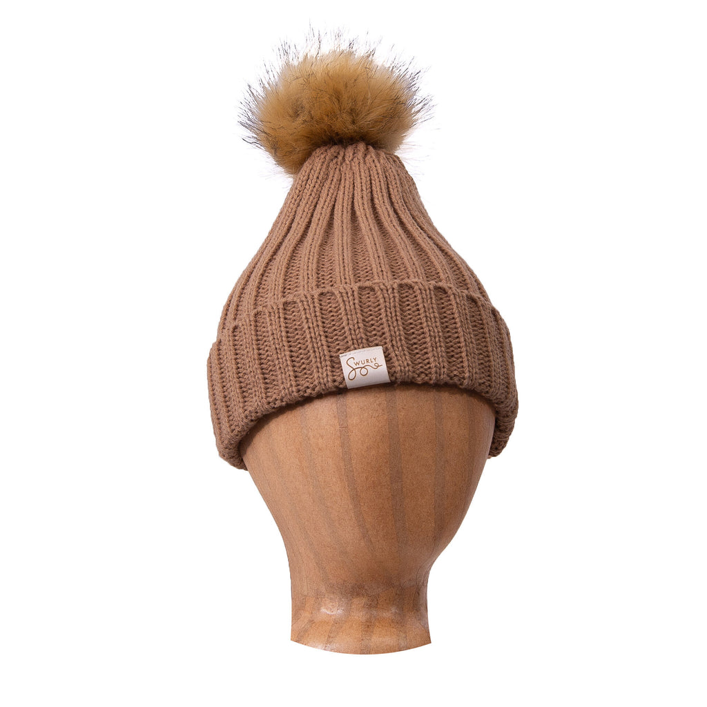 Silk Lined Knit Beanies with Removable Pom Pom– Swurly Co